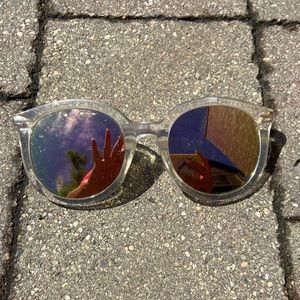 Oversized, clear sunglasses